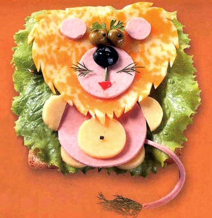 Украшение детских блюд Бутерброд фото