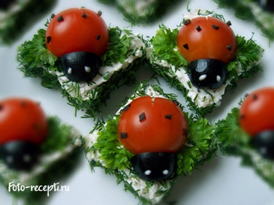Украшение детских блюд Бутерброд смотреть