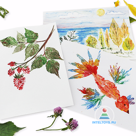 Рисование отпечатками листьев мастер-класс для ребенка